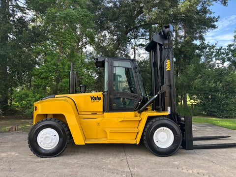 2013 YALE GDP360EC 36000 LB DIESEL FORKLIFT PNEUMATIC 162/183" 2 STAGE MAST SIDE SHIFTING FORK POSITIONER CAB WITH HEAT AND AC 7000 HOURS STOCK # BF9951179-TXB - United Lift LLC