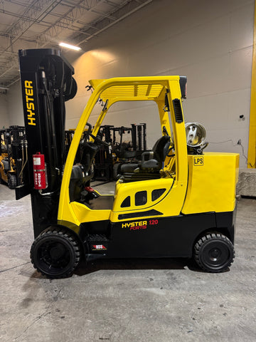 2019 HYSTER S120FT 12000 LB LP GAS FORKLIFT CUSHION 99/209" 3 STAGE MAST PLUMBED 4 WAYS TO THE CARRIAGE SIDE SHIFTER 1482 HOURS STOCK # BF9213919-BUF - United Lift LLC
