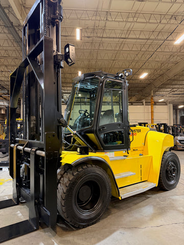 2021 HYSTER H230HD2 23000 LB CAPACITY DIESEL FORKLIFT DUAL DRIVE PNEUMATIC 163/216" 2 STAGE MAST SIDE SHIFTING FORK POSITIONER and INDEPENDENT FORK POSITIONER ENCLOSED HEATED CAB 48 FORKS 2,468 HOURS STOCK # BF9745549-BUF - United Lift LLC