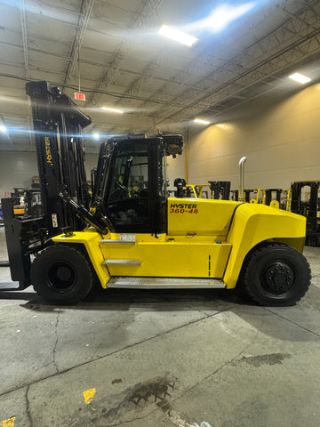 2020 HYSTER H360-48D 36000 LB at 48" LOAD CENTER DIESEL FORKLIFT PNEUMATIC 159/181" 2 STAGE MAST SIDE SHIFTING FORK POSITIONER 96" FORKS ENCLOSED CAB WITH HEAT AND AC 1969 ORIGINAL HOURS STOCK # BF91115869-BUF - United Lift LLC