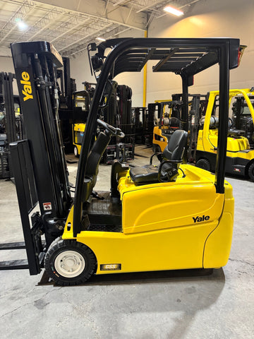 2020 YALE ERP035VT 3500 LB ELECTRIC CUSHION 3 WHEEL SIT DOWN FORKLIFT 82/187" 3 STAGE MAST SIDE SHIFTER LOW HOURS STOCK # BF975219-BUF - United Lift LLC