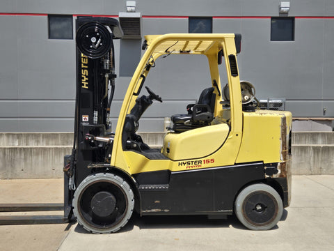 2020 HYSTER S155FT 15500 LB LP GAS FORKLIFT CUSHION 99/185" 3 STAGE MAST SIDE SHIFTER 4862 HOURS STOCK # BF9375129-RIL - United Lift LLC
