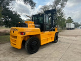 2015 HYUNDAI 160D-7A 36000 LB DIESEL FORKLIFT PNEUMATIC 150/157" 2 STAGE MAST DUAL DRIVE TIRES ENCLOSED CAB SIDE SHIFTING FORK POSITIONER 18927 HOURS STOCK # BF9719379-TXB - United Lift LLC